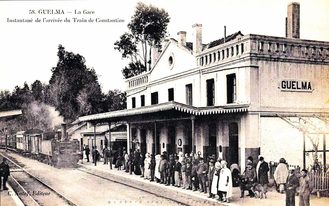 1163- Guelma - La Gare - Arrivee du Train de Constantine.jpg